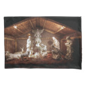 Kerstantieke Jezus Natitivity Manger Scene Kussensloop (Voorkant-Links)