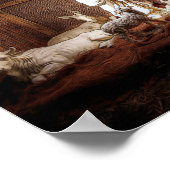 Kerstantieke Jezus Natitivity Manger Scene Poster (Hoek)