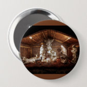 Kerstantieke Jezus Natitivity Manger Scene Ronde Button 4,0 Cm (Voorkant /achterkant)