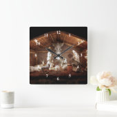 Kerstantieke Jezus Natitivity Manger Scene Vierkante Klok (Huis)