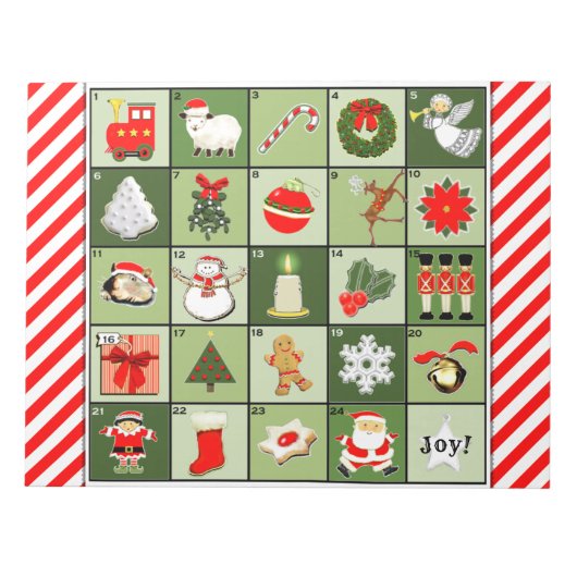 Kerstantieke kalendars notitieblok (Voorkant)