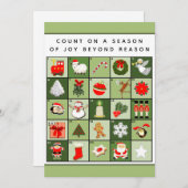 Kerstantieke kalenderkaarten feestdagenkaart (Voorkant / Achterkant)