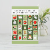 Kerstantieke kalenderkaarten feestdagenkaart (Staand voorkant)