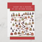 Kerstantieke kalenderkaarten feestdagenkaart (Voorkant / Achterkant)