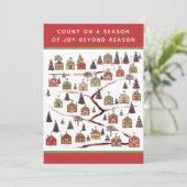 Kerstantieke kalenderkaarten feestdagenkaart (Staand voorkant)