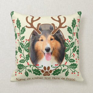 KerstAntlers voor honden/katten - Persoonlijke fot Kussen