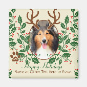 KerstAntlers voor honden/katten - Persoonlijke fot Magneet (Voorkant)