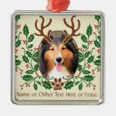 KerstAntlers voor honden/katten - Persoonlijke fot Metalen Ornament (Voorkant)