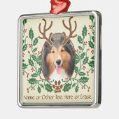 KerstAntlers voor honden/katten - Persoonlijke fot Metalen Ornament (Links)