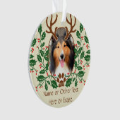 KerstAntlers voor honden/katten - Persoonlijke fot Ornament (voorkant)