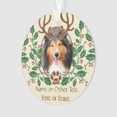 KerstAntlers voor honden/katten - Persoonlijke fot Ornament (voorkant)