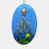 Kerstaomversiering van koraal keramisch ornament (Links)