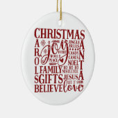 Kerstaonderkunst | Eenvoudig minimalistisch georië Keramisch Ornament (Rechts)