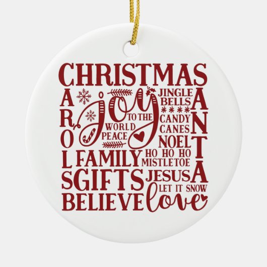 Kerstaonderkunst | Eenvoudig minimalistisch georië Keramisch Ornament (Voorkant)