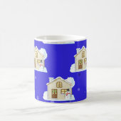 Kerstaonderpatroon - Blauwe achtergrond Koffiemok (Center)