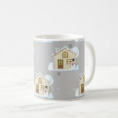 Kerstaonderpatroon - grijze achtergrond koffiemok (Voorkant rechts)