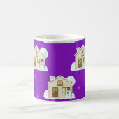 Kerstaonderpatroon - Paarse achtergrond Koffiemok (Center)