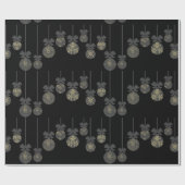 Kerstapapier voor grijze bulbversiering cadeaupapier (Vlak)