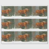 Kerstapapier voor paarden en sneeuwkamperen cadeaupapier (Vlak)
