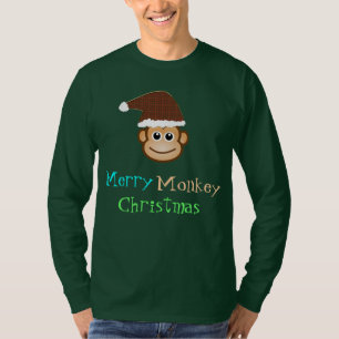 kerstapen Mannen Lange hoes T-shirt