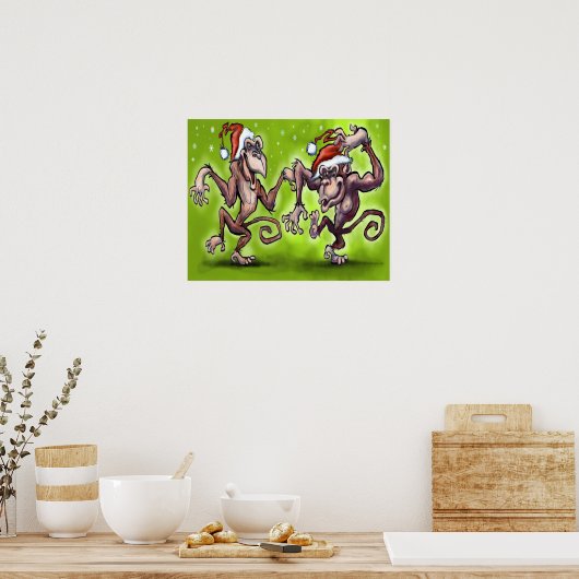 Kerstapen Poster (Keuken)