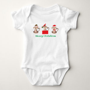 Kerstapen Santa Elf Cadeau Red Green Romper