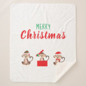 Kerstapen Santa Elf Pet Red Green Sherpa Deken (Voorkant)