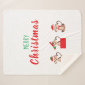 Kerstapen Santa Elf Pet Red Green Sherpa Deken (Voorkant (horizontaal))