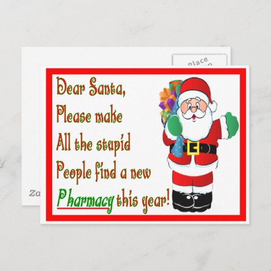 Kerstapotheken en -Kaarten Feestdagenkaart (Voorkant / Achterkant)