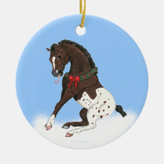 Kerstappaloosa Colt Keramisch Ornament (Voorkant)