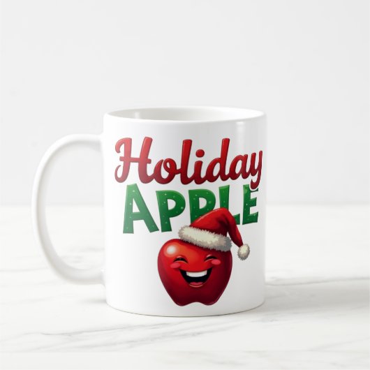 Kerstappel Retro Kerstontwerp  Koffiemok (Links)