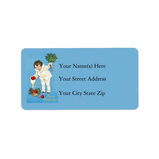 kerstappels adreslabel etiket (Voorkant)