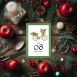 Kerstappels en dennen Fiets Winter Wedding Kaart<br><div class="desc">Leid uw gasten naar hun zitplaatsen met deze feestelijke tafelnummerkaarten, met een charmante fietsmand gevuld met kerstappels, pijnbomen en sparren. Perfect voor een winter of vakantie bruiloft, dit unieke ontwerp combineert rustieke charme met seizoensgebonden elegantie. De grillige fiets voegt een speelse touch toe, waardoor een warme en uitnodigende sfeer ontstaat...</div>