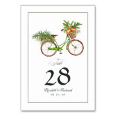 Kerstappels en dennen Fiets Winter Wedding Kaart (Achterkant)