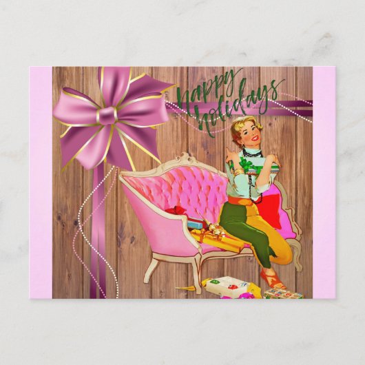 Kerstarecrostijl Prettige feestdagen! Feestdagenkaart (Voorkant)