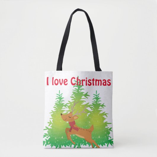 Kerstareindethema Tote Bag (Voorkant)