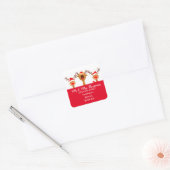 Kerstarendiercarolzangeres Vierkante Sticker (Envelop)