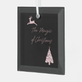 Kerstarengrafie en -boom glas ornament (Voorkant links)