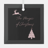 Kerstarengrafie en -boom glas ornament (Voorkant)