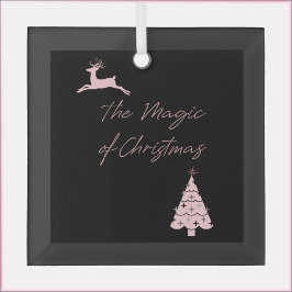 Kerstarengrafie en -boom glas ornament