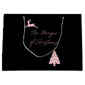 Kerstarengrafie en -boom groot cadeauzakje (Voorkant)