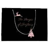 Kerstarengrafie en -boom groot cadeauzakje (Achterkant)