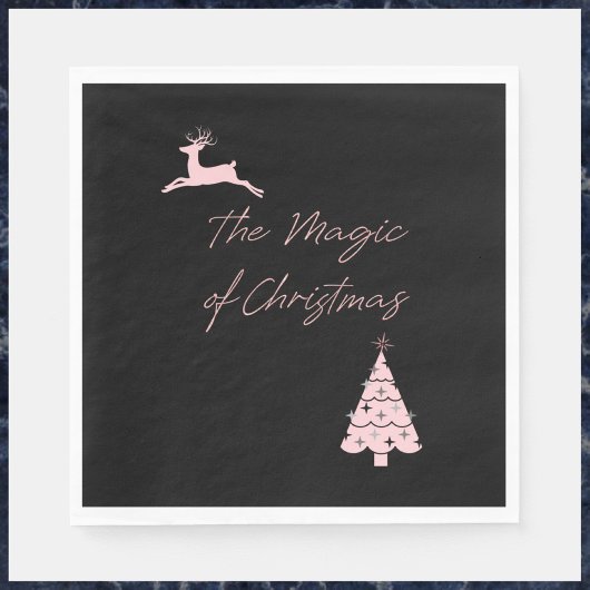 Kerstarengrafie en -boom servet