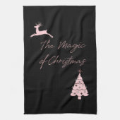 Kerstarengrafie en -boom theedoek (Verticaal)