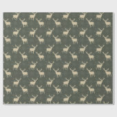 Kerstarenrenrennier met groen en goud cadeaupapier (Vlak)