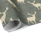 Kerstarenrenrennier met groen en goud cadeaupapier (Rol Hoek)