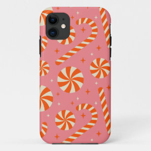 Kerstaretro-patroon voor snoepsuikerriet Case-Mate iPhone case