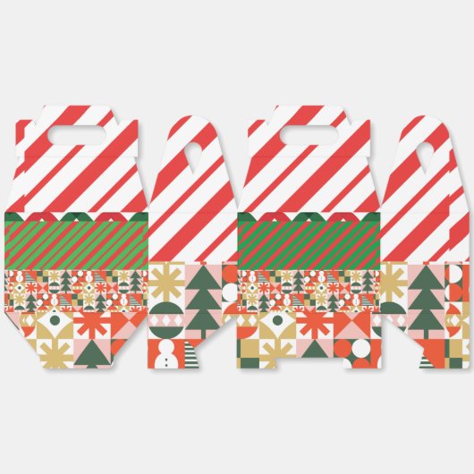 KerstaRetrofpatroon Bedankdoosjes (Ongevouwen)