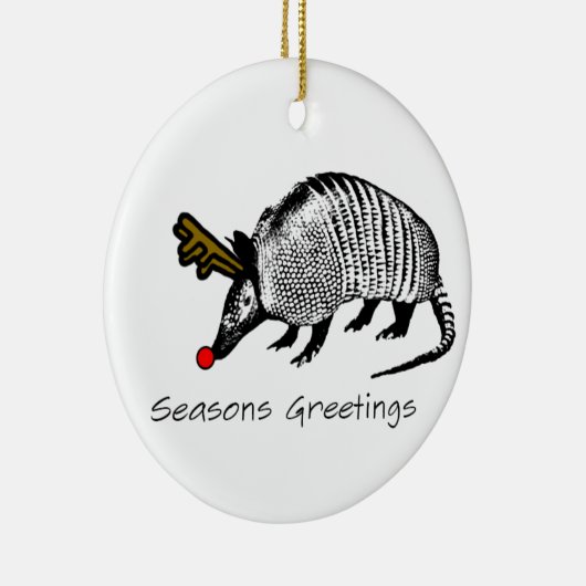 KerstArmadillo Keramisch Ornament (Rechts)