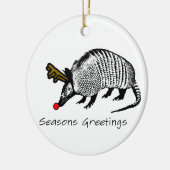 KerstArmadillo Keramisch Ornament (Links)